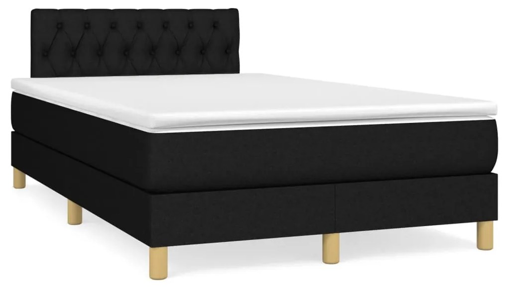 Giroletto a molle con materasso nero 120x200 cm in tessuto