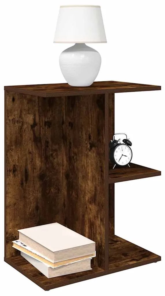 Comodini 2 Pz Rovere Fumo 46,5x29x61 Cm İn Legno Multistrato /