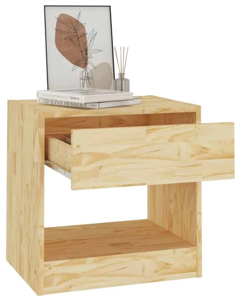 Comodini 2 pz 40x31x40 cm in legno massello di pino