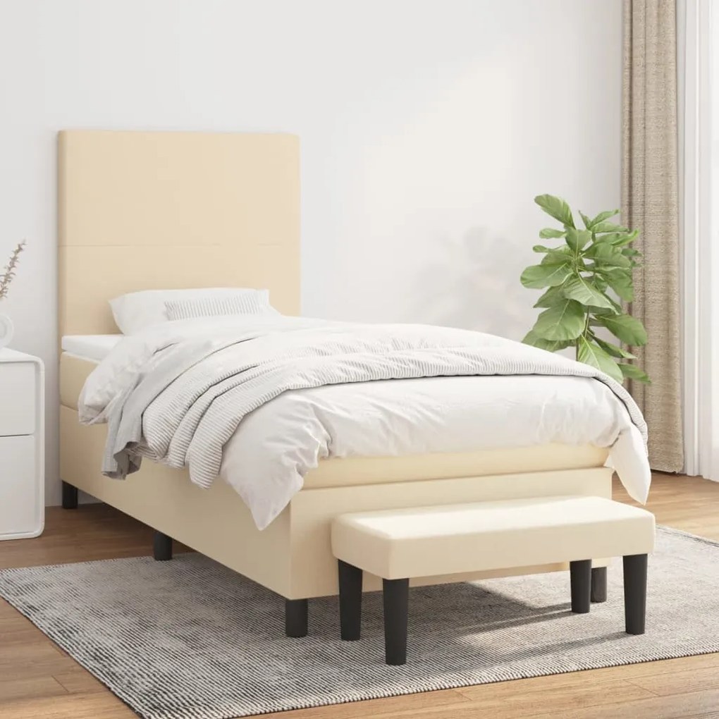 Giroletto A Molle Con Materasso Crema 100x200 Cm İn Tessuto /