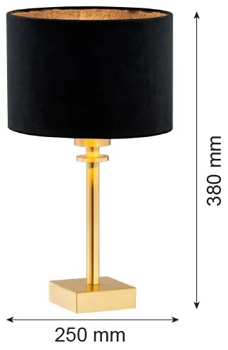 Argon 8049 - Lampada da tavolo ABBANO 1xE27/15W/230V ottone/nero