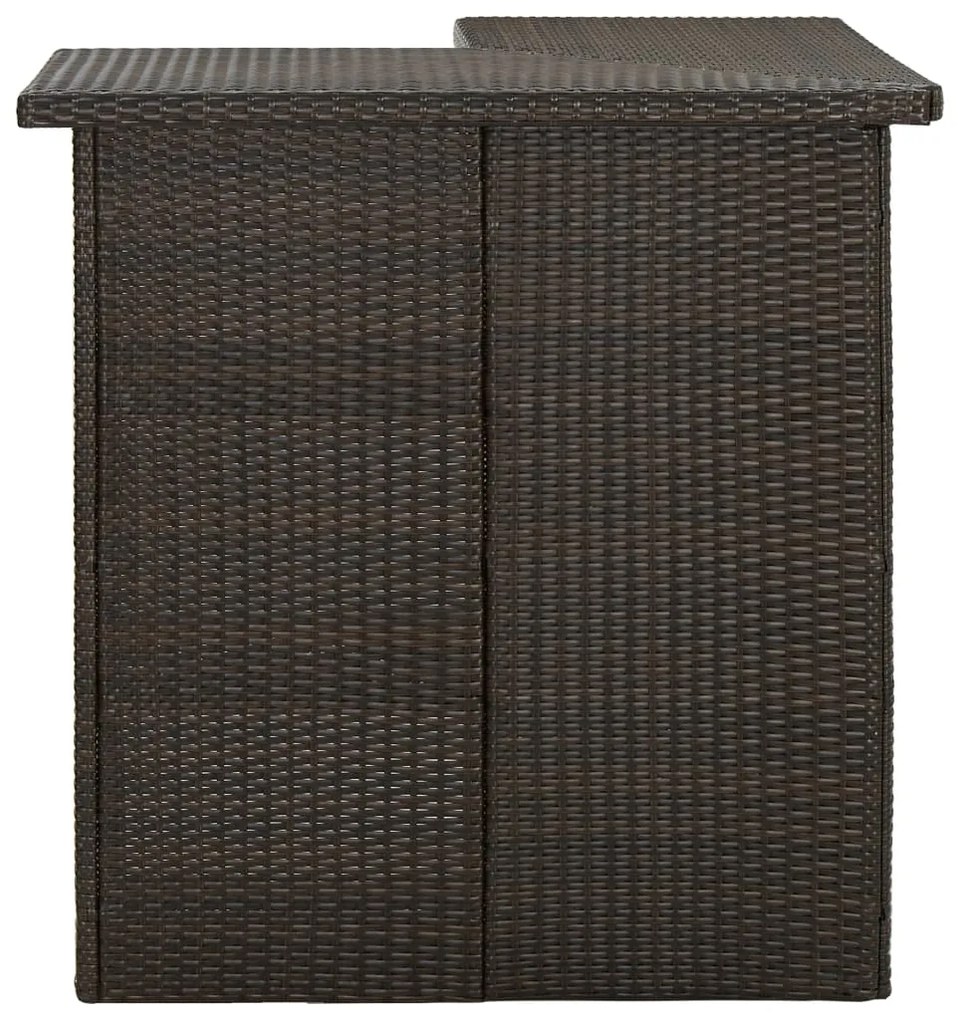 Tavolo da bar ad angolo marrone 100x50x105 cm in polyrattan