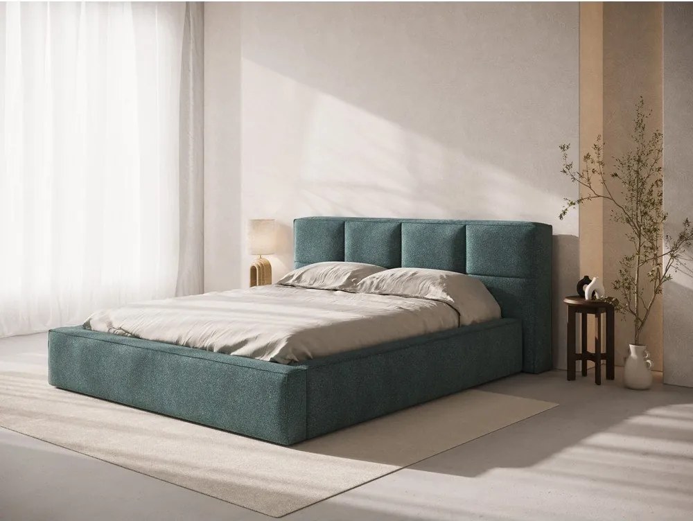 Testiera blu imbottita 249x100 cm Darren – Micadoni