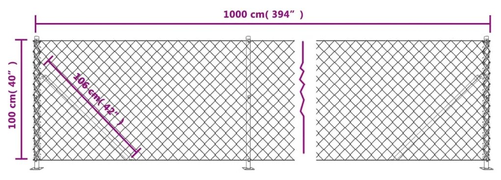 Recinzione a Rete con Flangia Verde 1x10 m