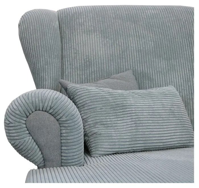 Chaise longue blu polveroso con rivestimento in velluto a coste Lord – Ropez