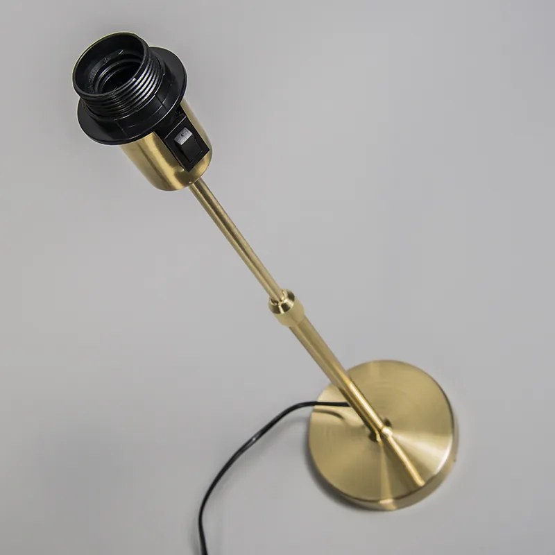 Lampada da tavolo oro/ottone con paralume bianco 25 cm regolabile - Parte