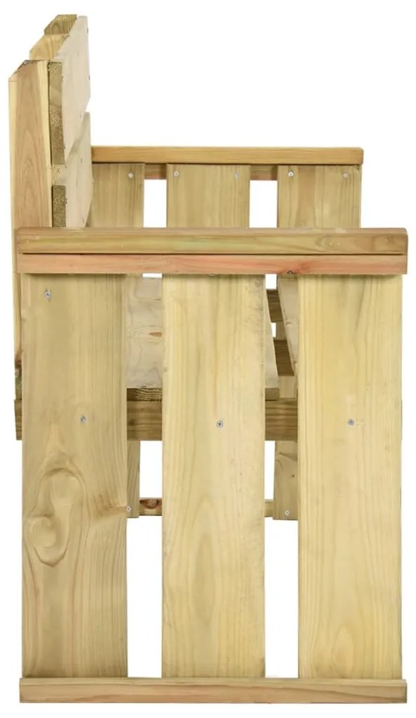 Panchina da giardino 121 cm in legno di pino impregnato