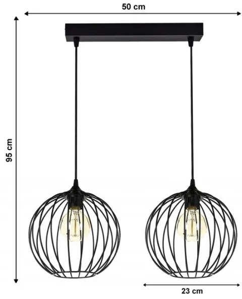 Lampadario a sospensione con filo MATT 2xE27/60W/230V