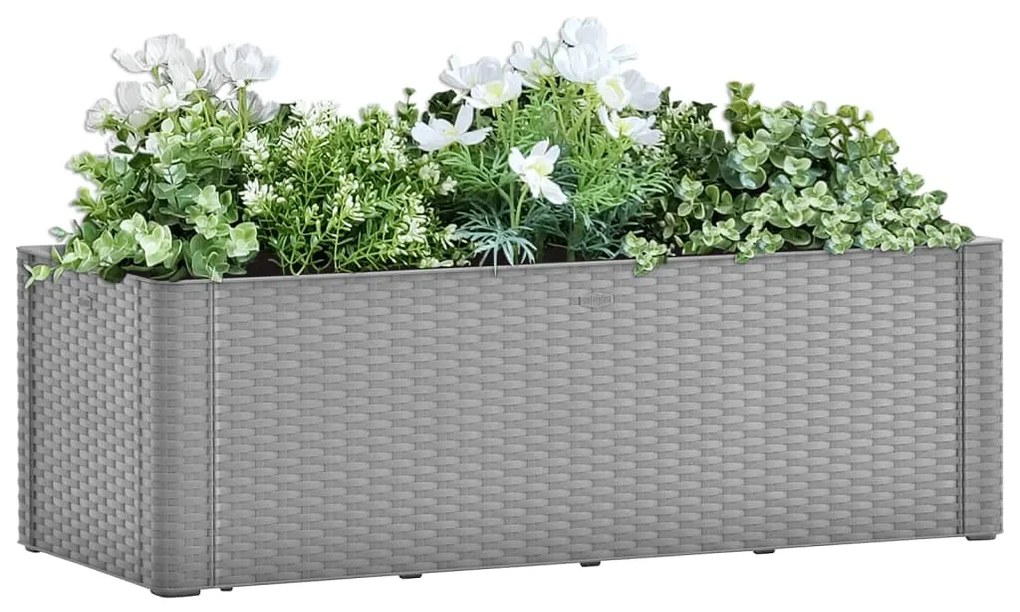 Letto Rialzato Da Giardino Con Irrigazione Grigio 100x43x33cm /