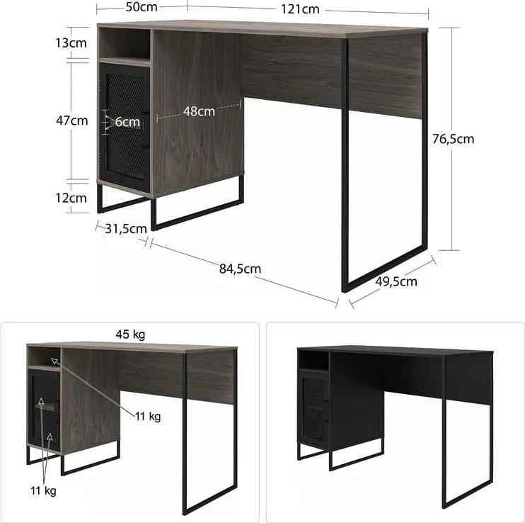 Scrivania 50x121 cm Purdue - Støraa