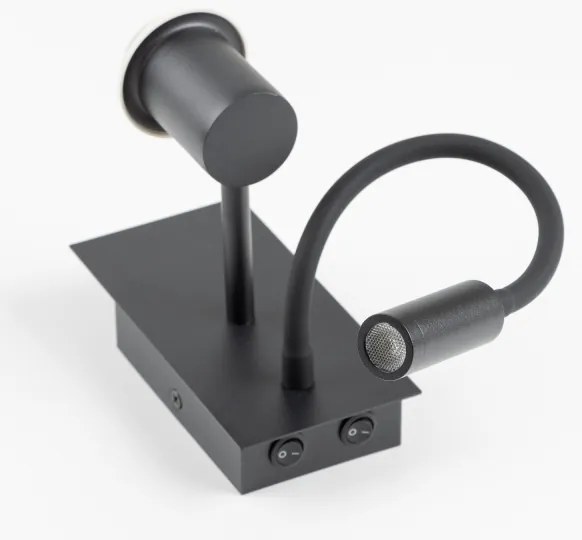 Brilagi - Applique a LED NUBILA 1xE27/25W/230V + LED/3W nero/antracite