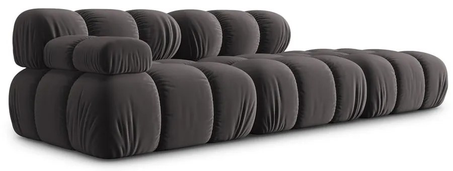 Divano in velluto grigio scuro 282 cm Bellis - Micadoni Home