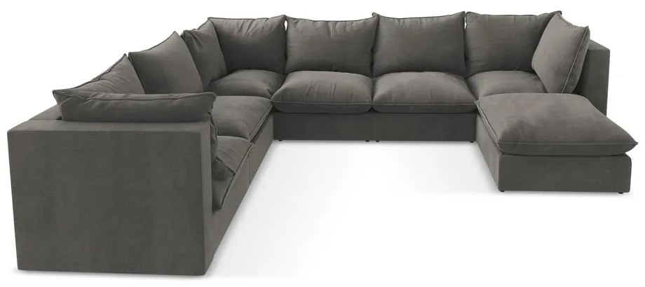 Divano angolare grigio scuro (con penisola a sinistra/a U) Manao – Makamii