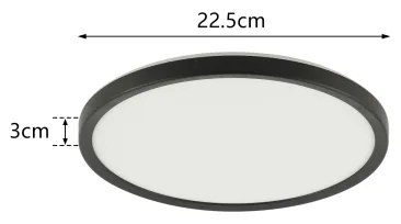 Brilagi - Lampada LED da bagno ULTRA SLIM LED/12W/230V diametro 22,5 cm nero IP54