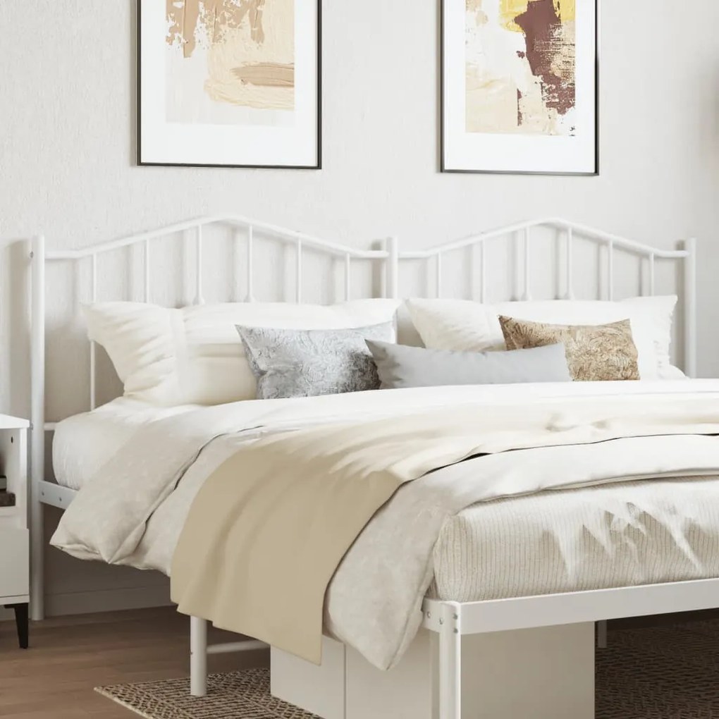 Testiera İn Metallo Bianco 160 Cm /