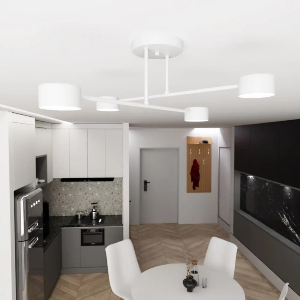 Lampada da soffitto in acciaio HALO 4 bianco/nero 4xGX53 Colore del corpo Bianco