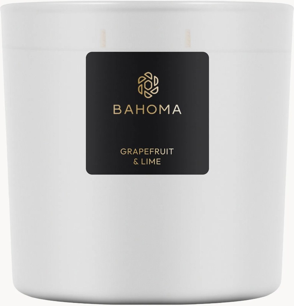 Candela profumata fatta a mano a tre stoppini Grapefruit & Lime (pompelmo, lime, gardenia & patchouli)