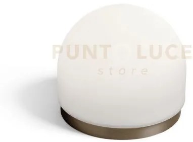 Domu lampada da tavolo grande bronzo vetro bianco 1 luce attacco gx53