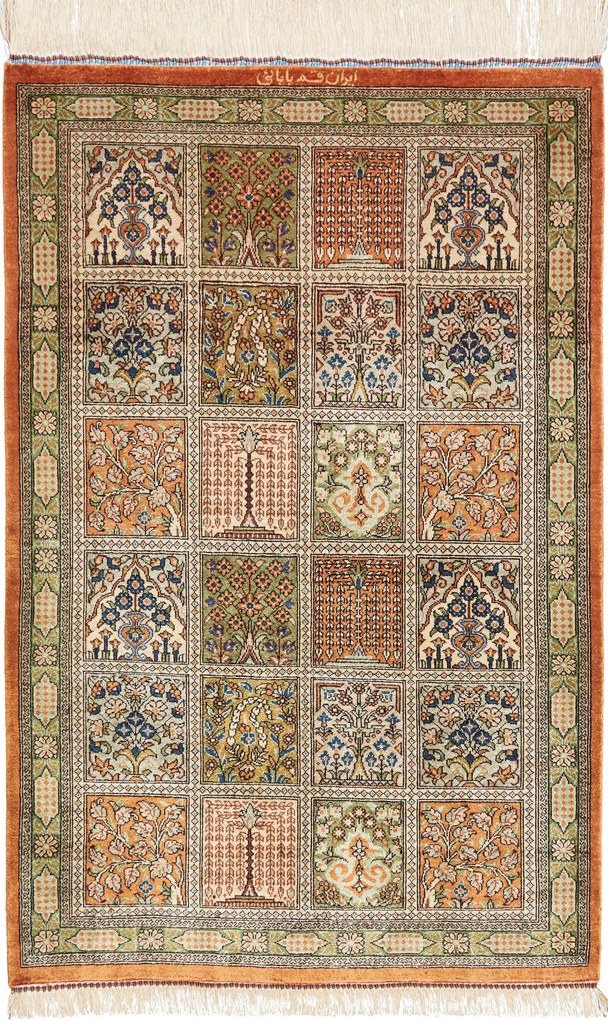 Ghom Tappeto 90 x 60 (Iran) Annodato A Mano