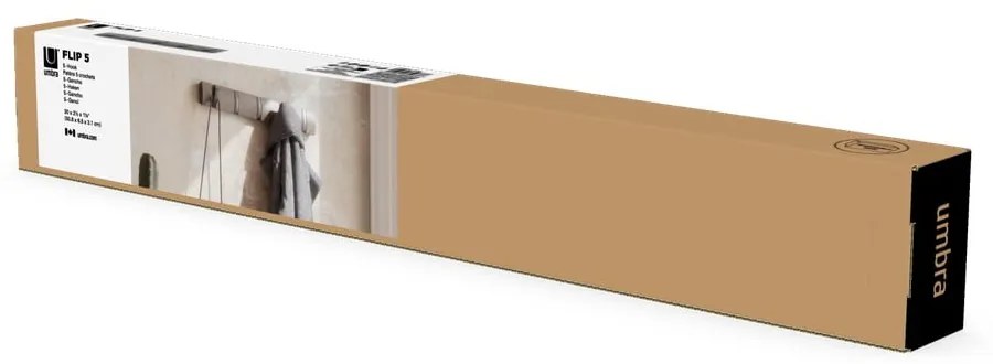 Appendiabiti da parete grigio chiaro in legno di pioppo Flip - Umbra