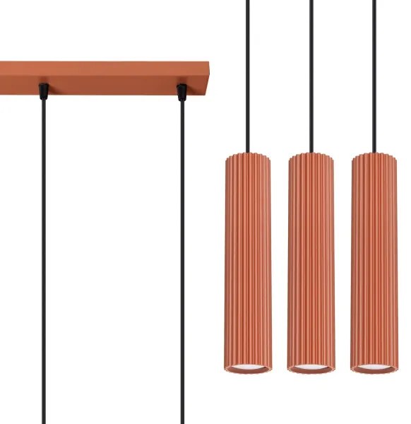 Sollux SL.1632 - Lampadario a sospensione con filo KARBON 3xGU10/10W/230V rosso