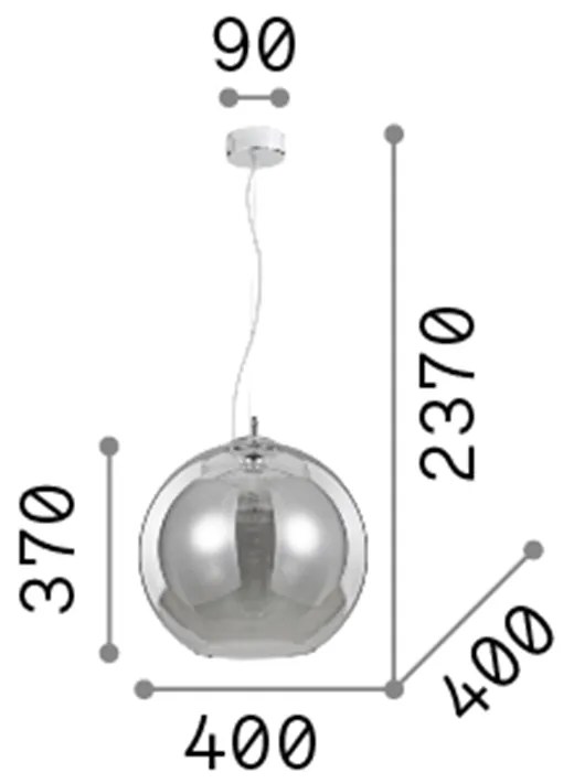 Sospensione Moderna Nemo Metallo Cromo 1 Luce E27 D40Cm