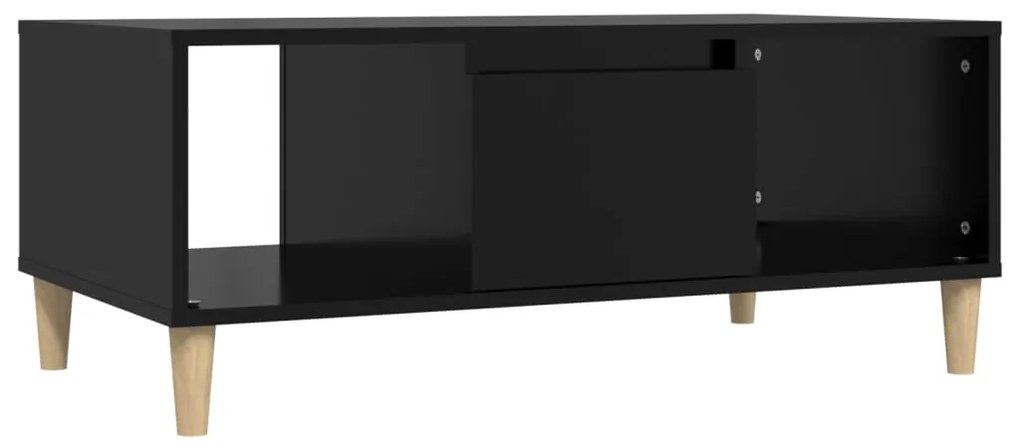 Tavolino da salotto nero 90x50x36,5 cm in legno multistrato