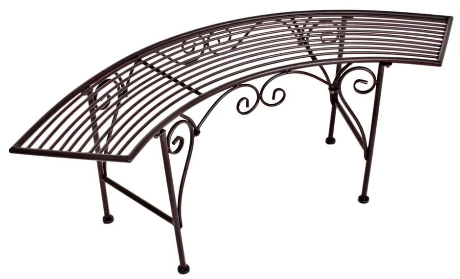 Panchina da giardino in metallo nero e marrone Fuego - Garden Pleasure