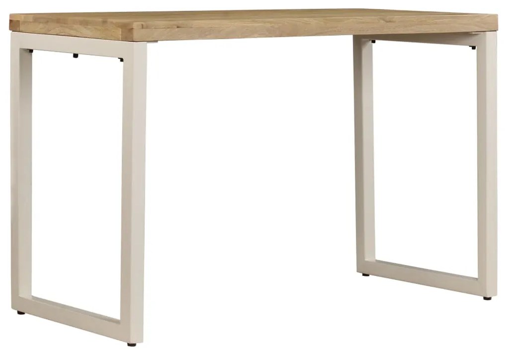 Tavolo da pranzo 115x55x76 cm legno massello di mango e acciaio