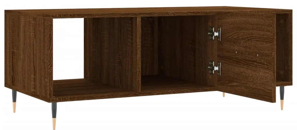 Tavolino Salotto Rovere Marrone 102x50x40 cm Legno Multistrato