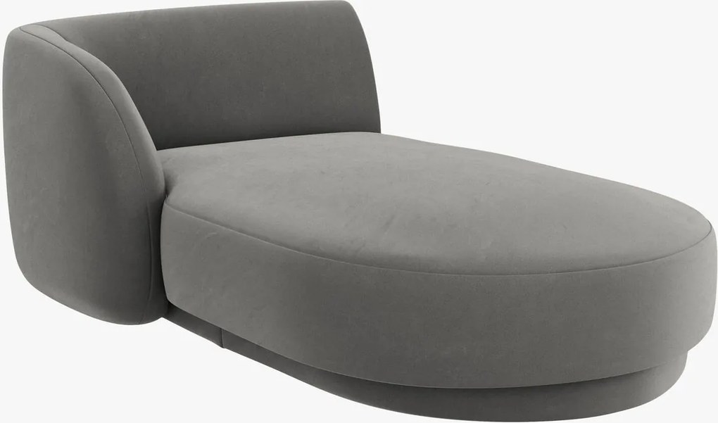 Chaise longue modulare Miley con bracciolo in velluto – L156 cm