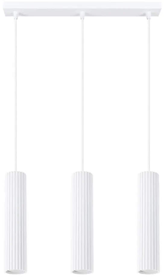 Sollux SL.1537 - Lampadario a sospensione con filo KARBON 3xGU10/10W/230V bianco