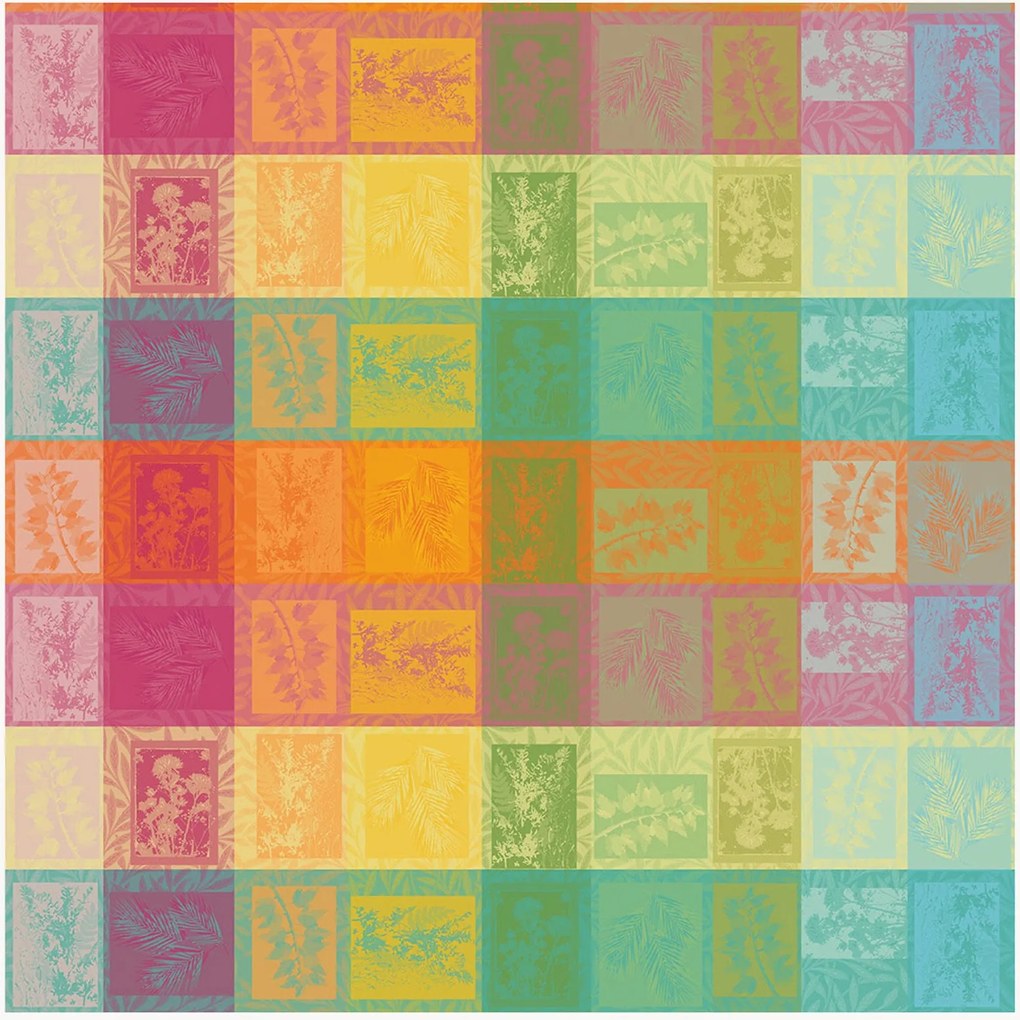 Tovaglia rotonda in cotone con rivestimento acrilico in jacquard Arc En Ciel