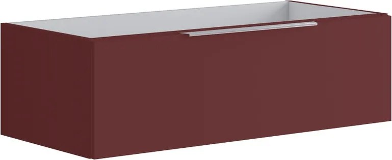Mobile da bagno sospeso sotto lavabo L 99.5 x H 30 x P 45.5 cm rosso opaco, 1 cassetto Brera
