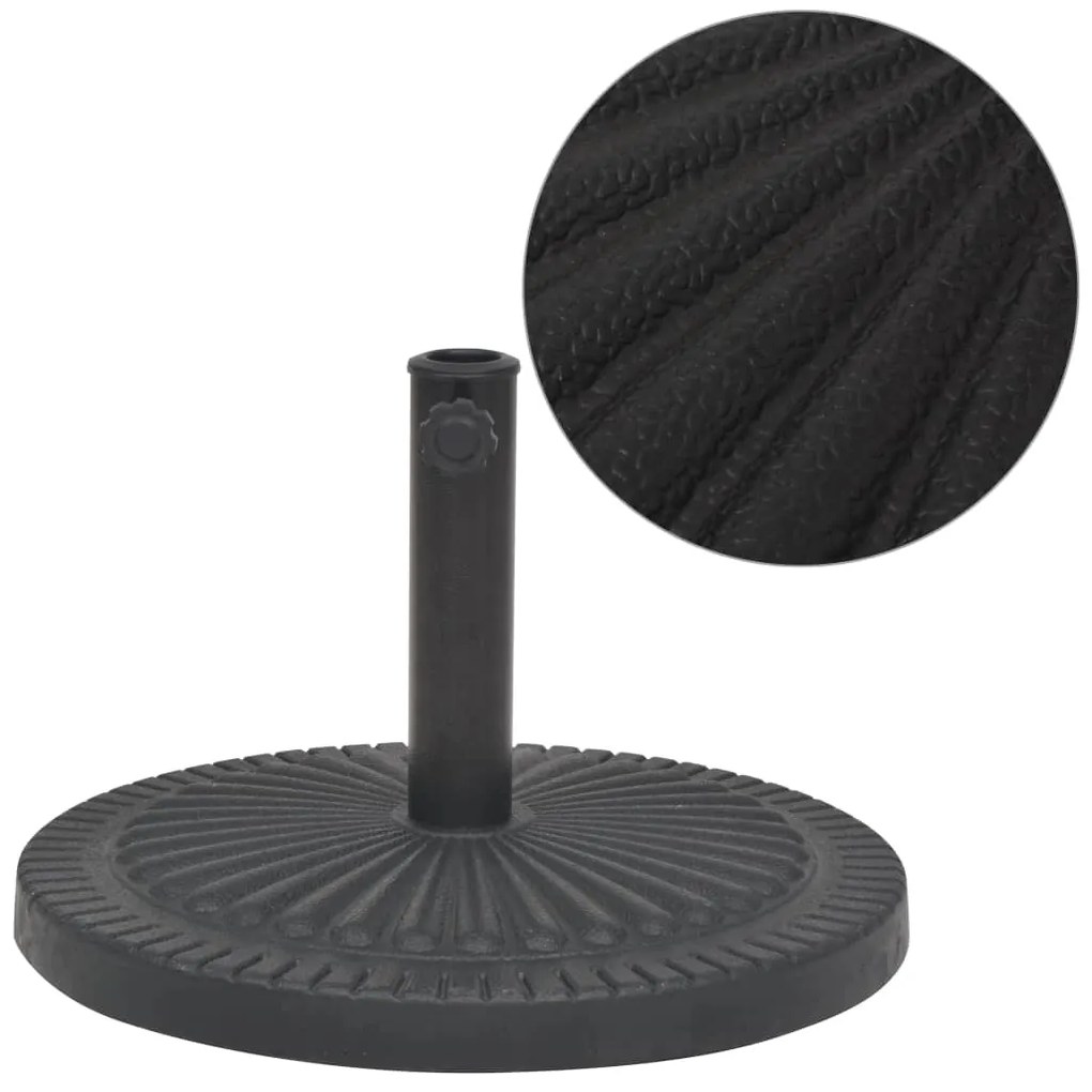Base Per Parasole Circolare İn Resina Nera 29 Kg /