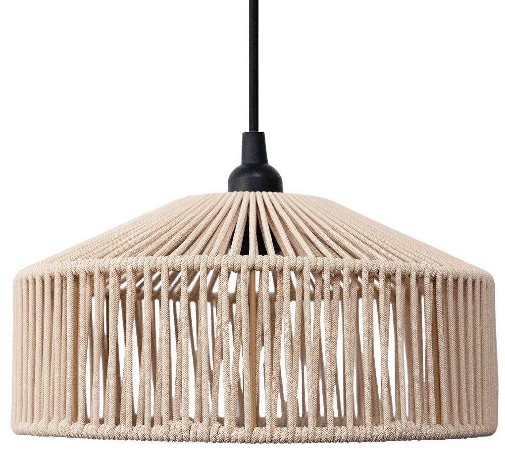 Lampada a sospensione Japandi in corda beige IP44 - Calabardina