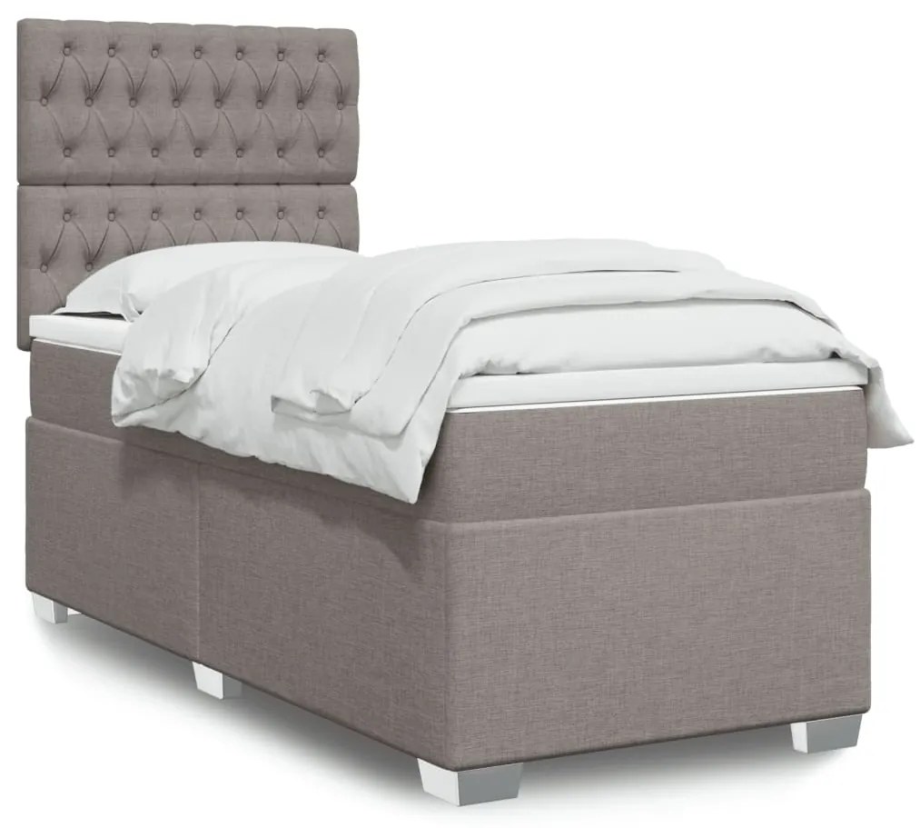 Giroletto A Molle Con Materasso Tortora 90x190 Cm İn Tessuto /