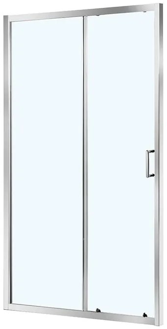 Porta doccia scorrevole Zesk L 100 x H 190cm, Sp. 6 mm in vetro vetro senza finitura / trasparente profilo cromo