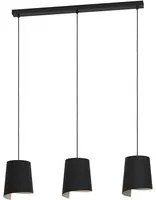 Lampadario Moderno Bolivia 3 Luci Acciaio Nero