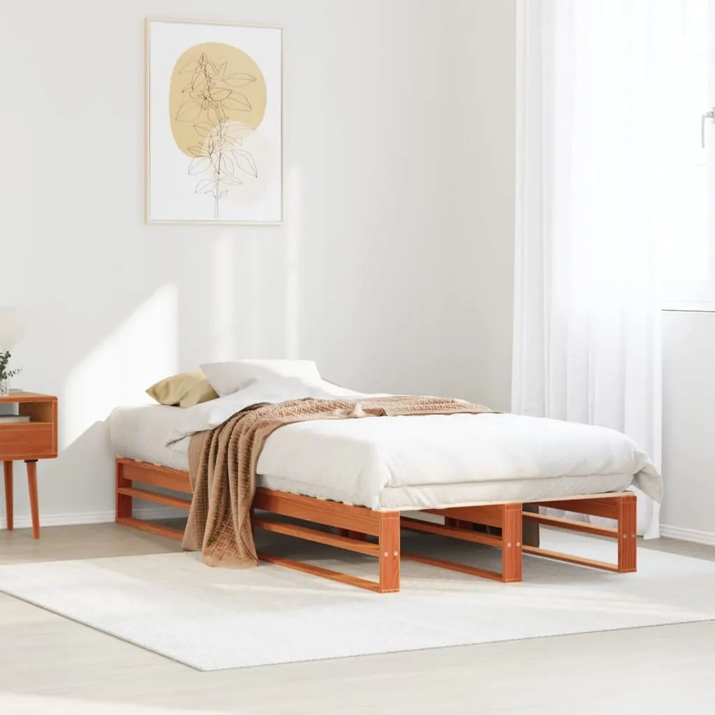 Letto senza materasso marrone cera 100x200 cm in legno di pino