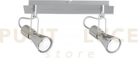 Spot cadillac cromo 2 luci attacco e14 32x10x16cm in metallo orient...