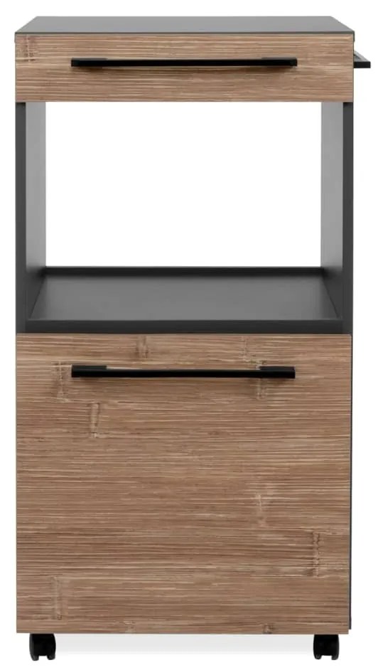 Finori Credenza con Rotelle Palma 35A Grigio Antracite e Bambù