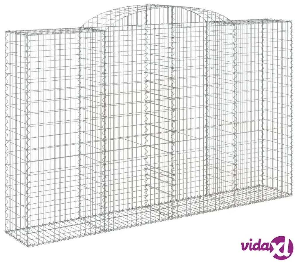 vidaXL Cesti Gabbioni ad Arco 6 pz 300x50x180/200 cm Ferro Zincato