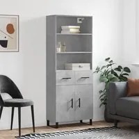 Credenza Grigio Cemento 69,5x34x180 cm in Legno Multistrato 3200541