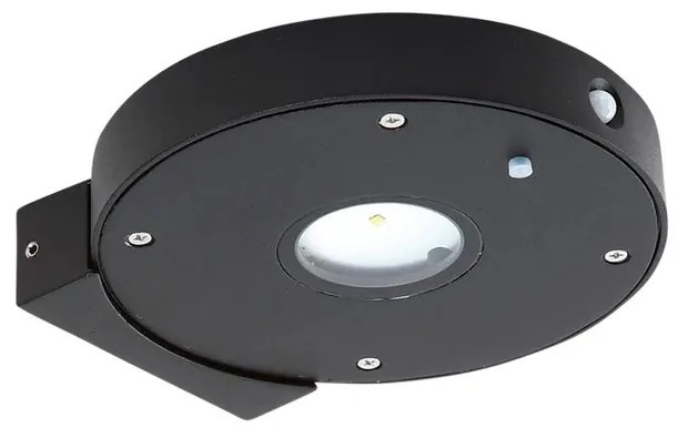 Tavon Round LED Cella solare Applique da Parete Dim. w/Sensore Nero - Lucande