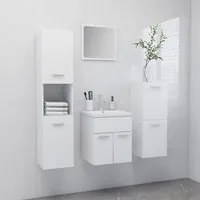 Set Mobili da Bagno Bianco in Legno Multistrato 3071081