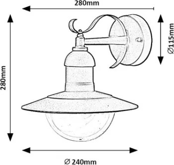 Brilagi - Lampada da parete esterna MOLDE 1xE27/60W/230V IP44 nera
