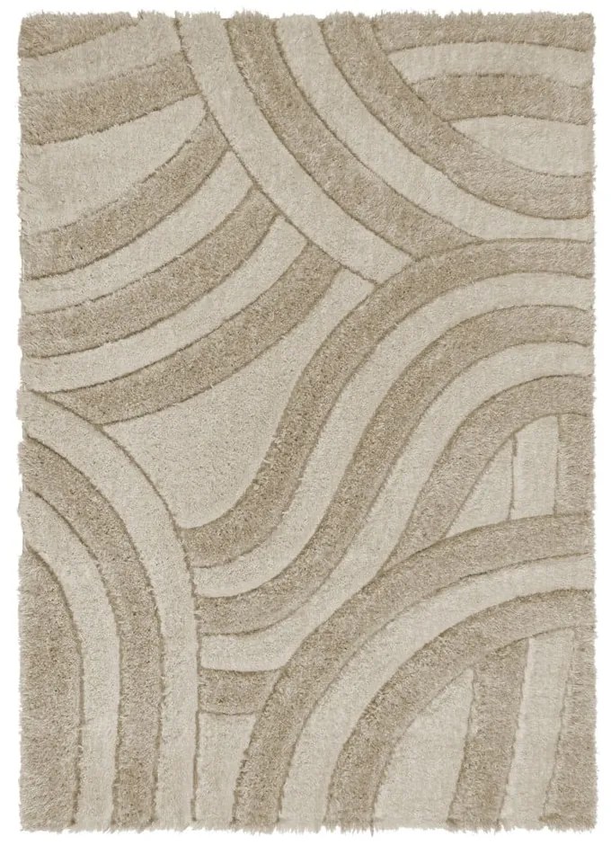 Tappeto beige in fibra riciclata tessuta a mano 120x170 cm Velvet - Flair Rugs