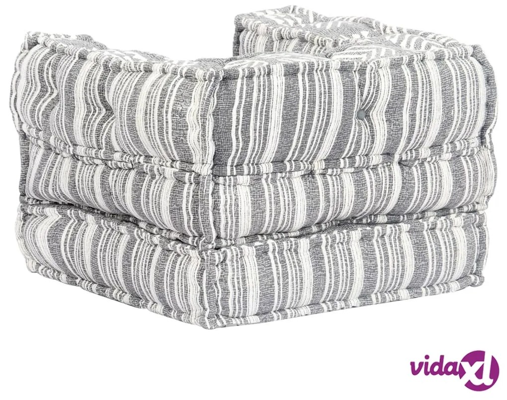 vidaXL Pouf Modulare in Tessuto Grigio a Strisce