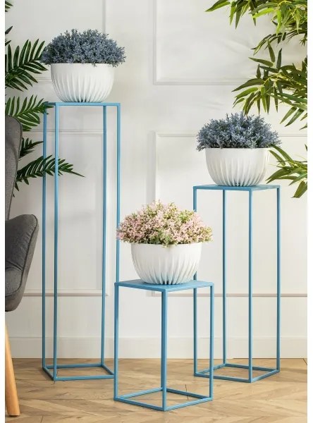 Portafiori 100x24 cm blu